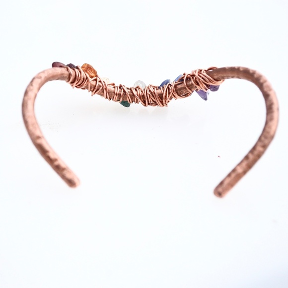 Chakra Bracelet Natural Copper Wire Wrapped Reiki - Picture 6 of 9